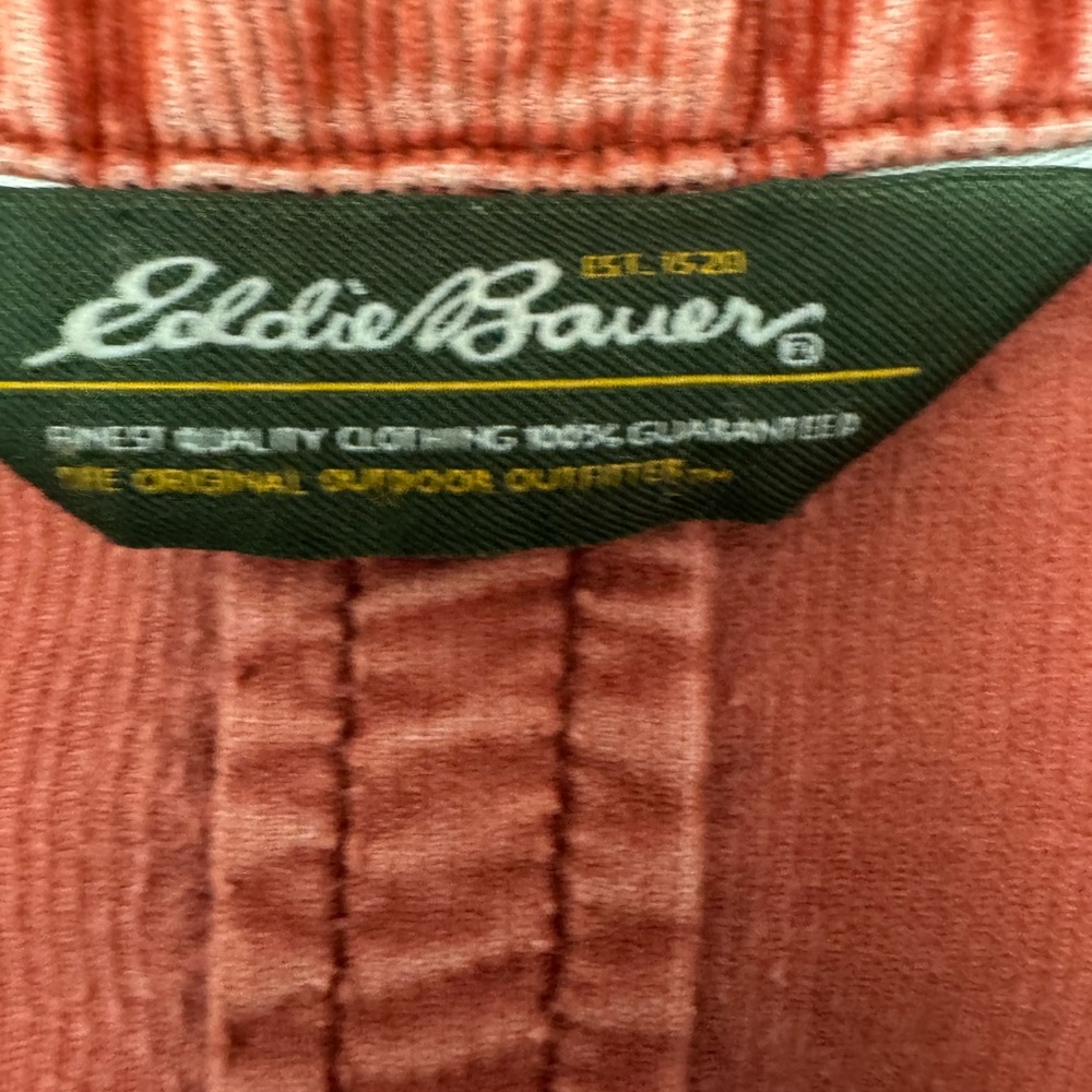 Eddie Bauer XL Rust Corduroy Jacket Cotton Stretch Button Front Pockets Y2K A4 - Picture 4 of 9